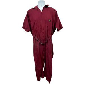 Vintage Burgundy Para Suit Men's 48 R Coveralls Jumpsuit mechanic sharp